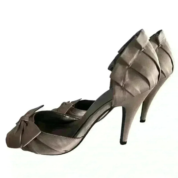 Alfred Sung Satin Heeled Formal with Bow Wedding Party Shoes size 8 women’s - Picture 6 of 6